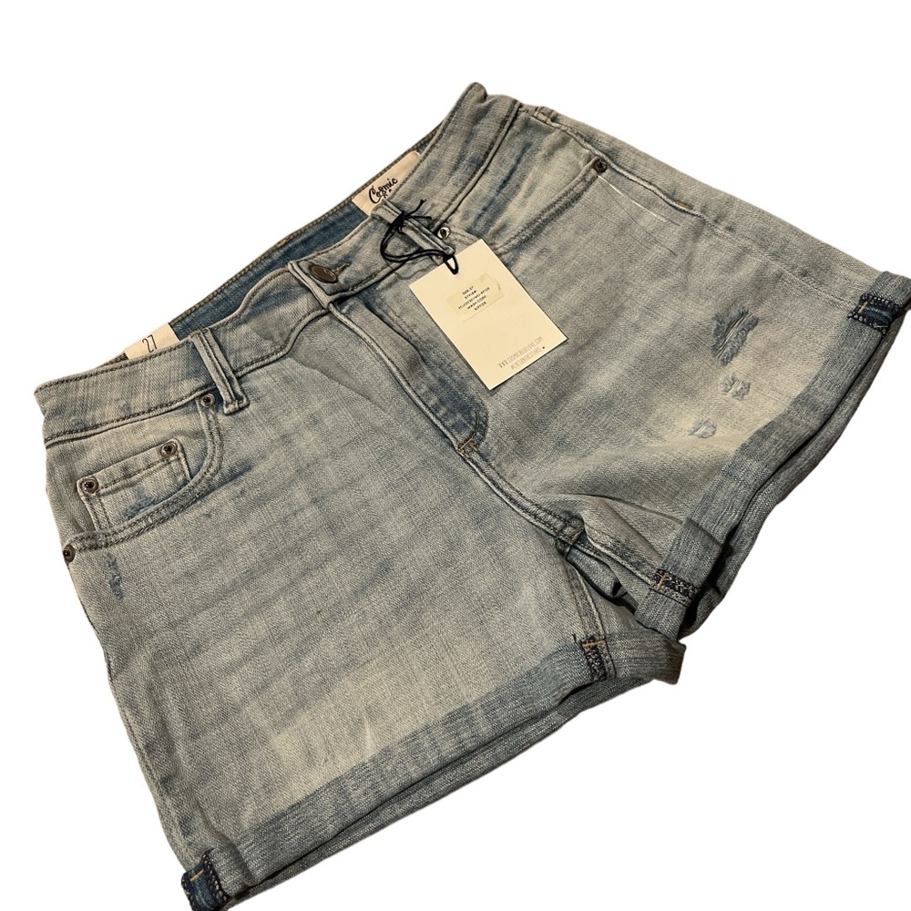 🛍️# 2404 NWT Cosmic Blue Love Distressed Jean Shorts